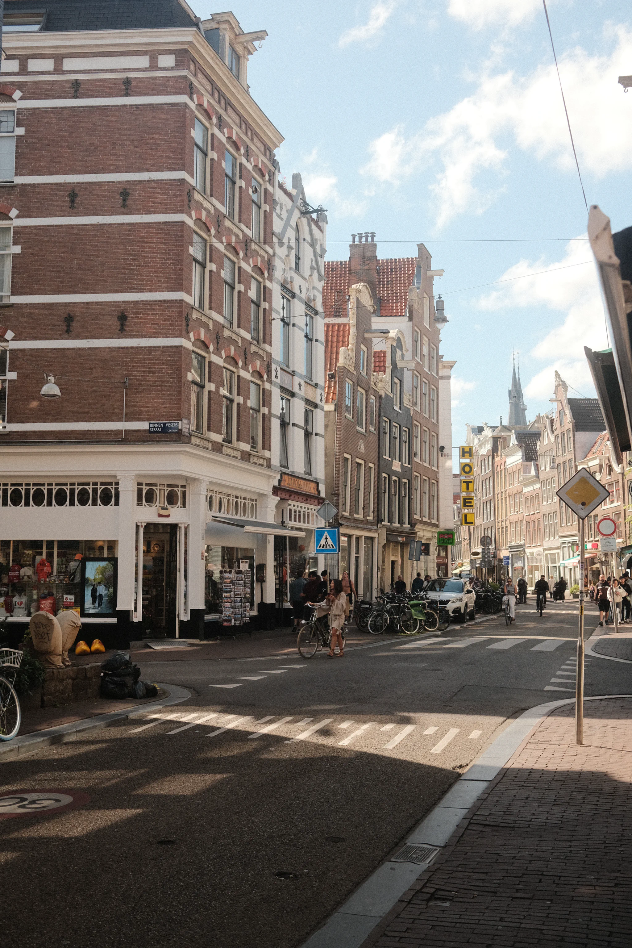 Amsterdam street intersection with cyclists