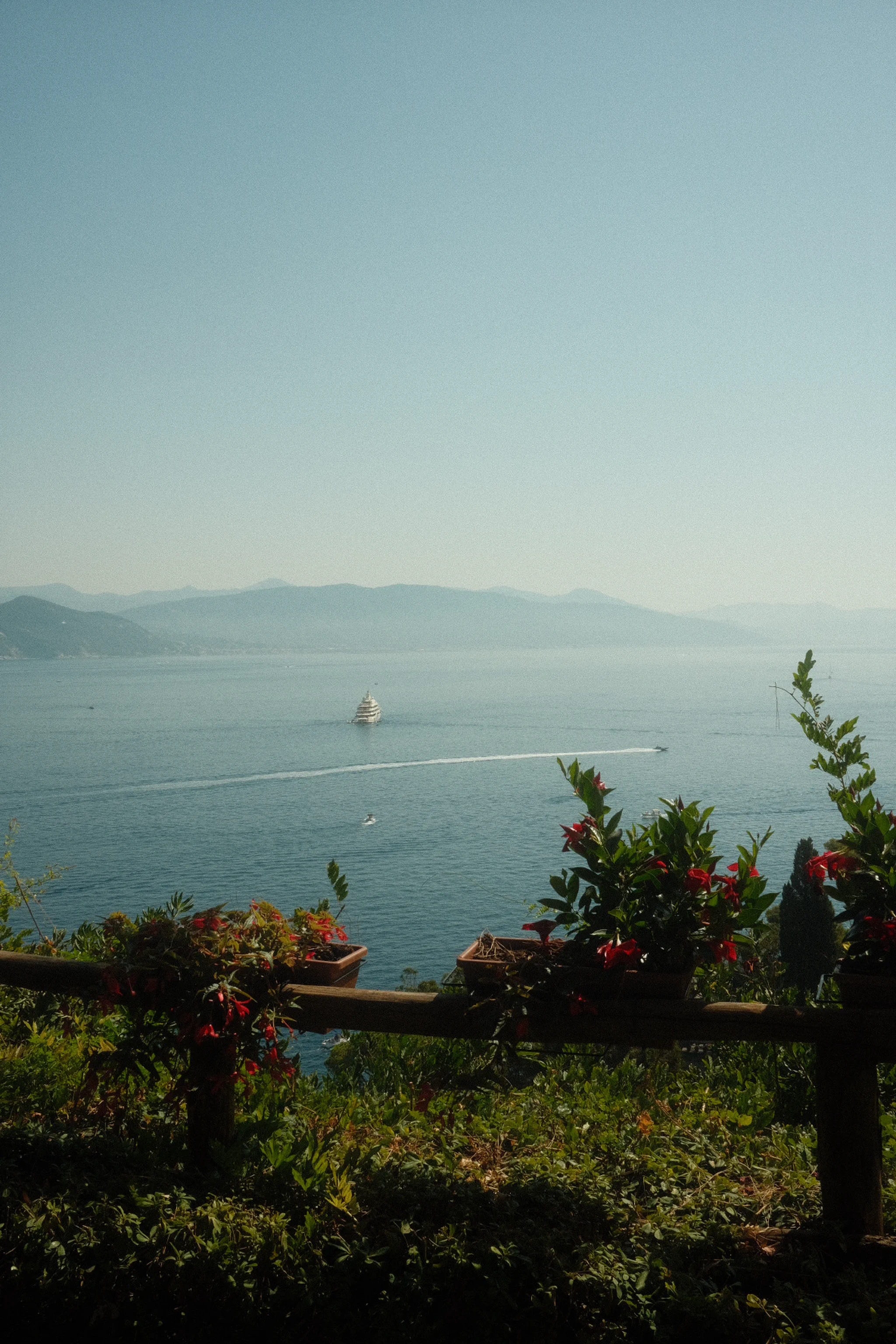 View from garden terrace in Portofino Italy